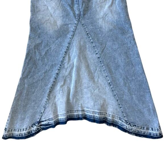 Denim Maxi Skirt Stretch Jean Skirt Size Small - Picture 9 of 13
